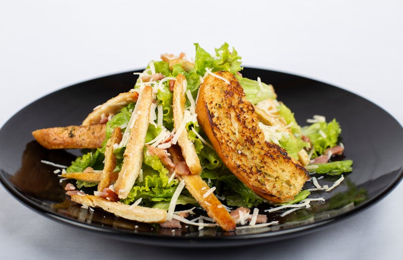 Classic Caesar salad with croutons